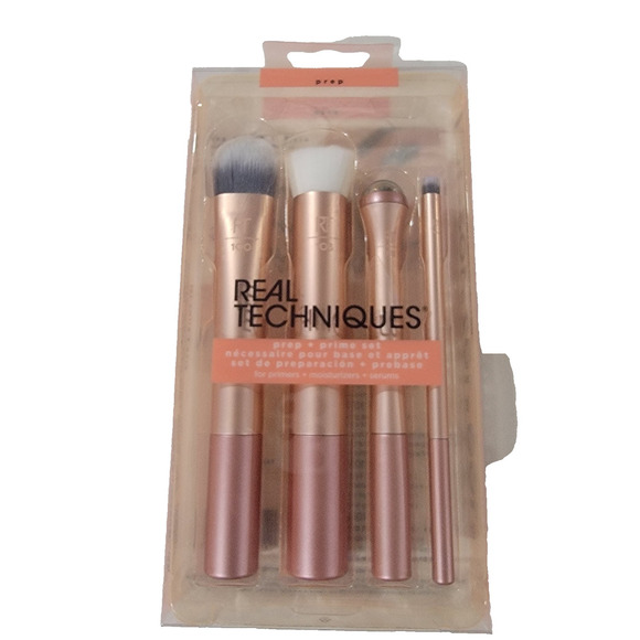REAL TECHNIQUES Prep and Prime 4pcs Brush Set 01709 Makeup Flawless Moisturizer - Picture 8 of 8